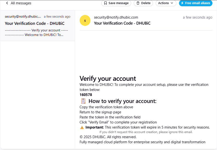 Retrieve Verification Token screenshot