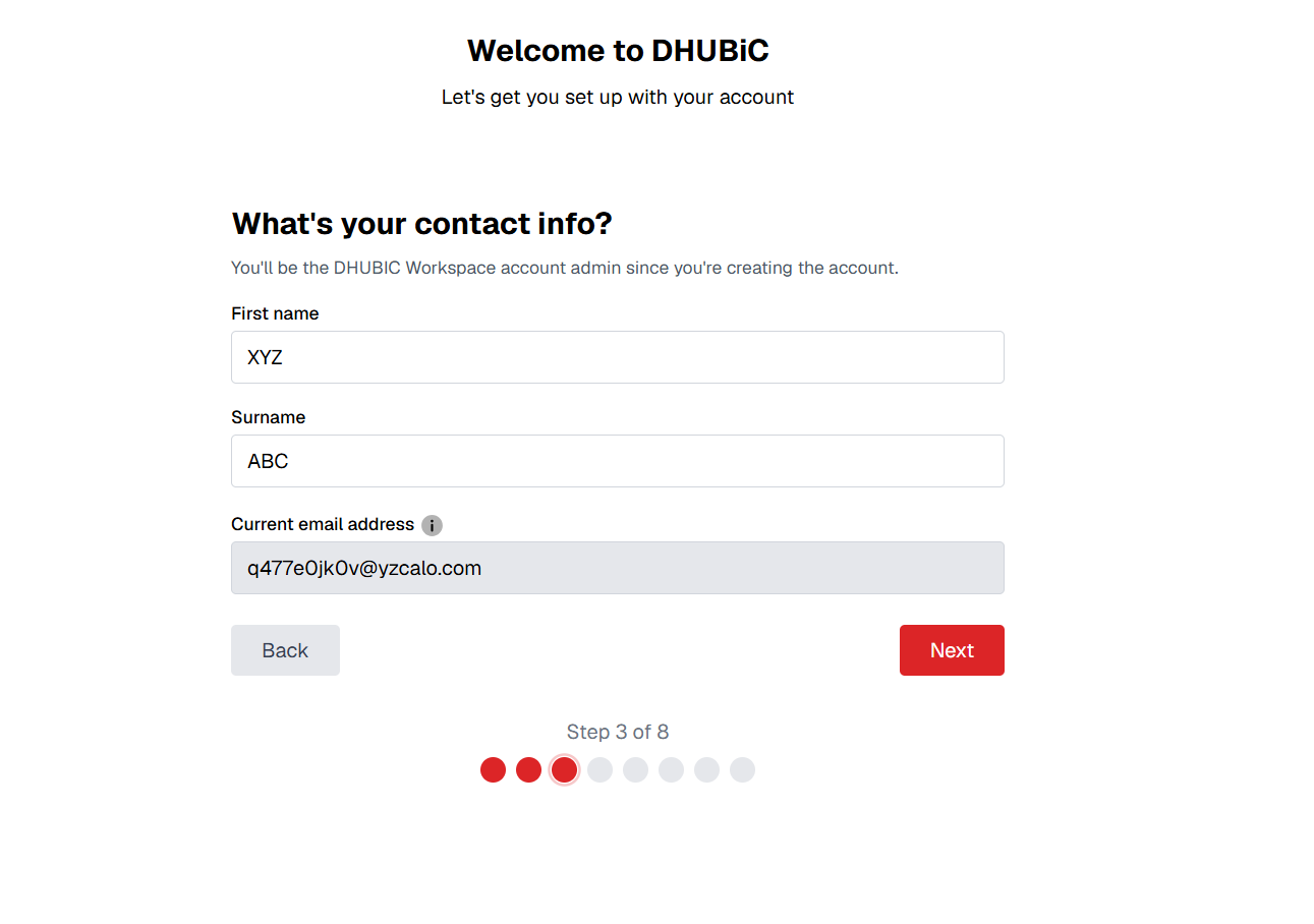 Contact Information screenshot
