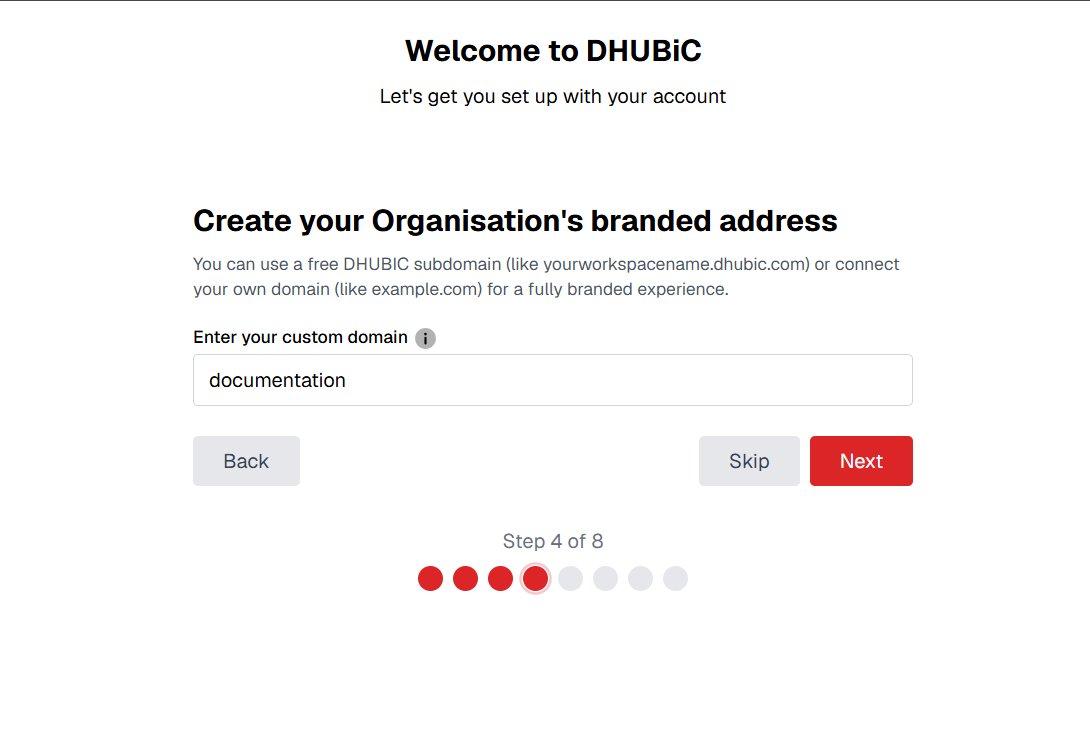 Branded Address Configuration screenshot