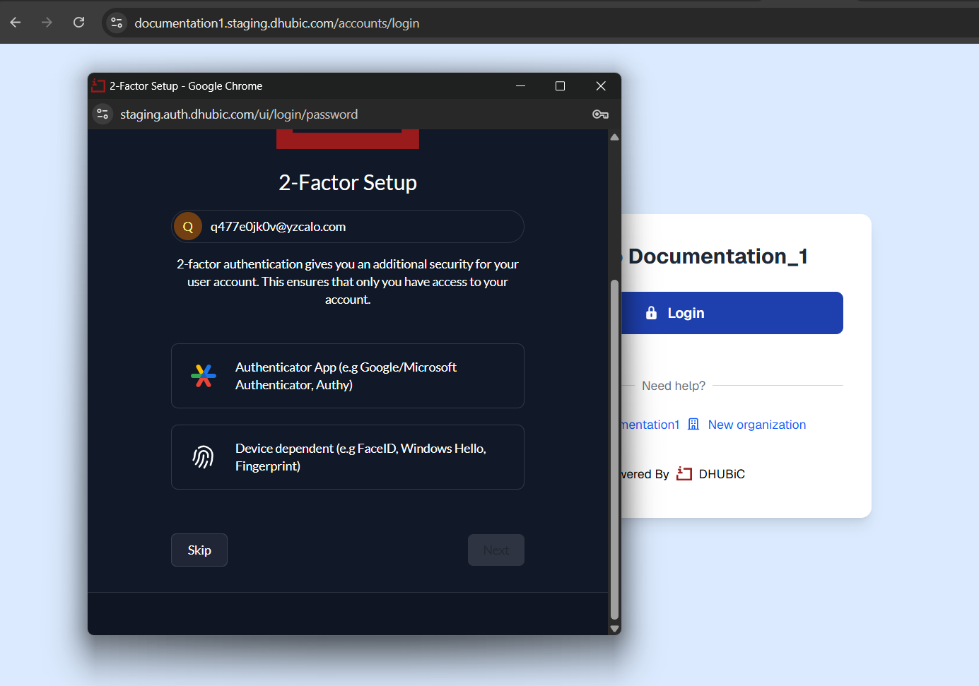 Mandatory Multi-Factor Authentication Setup screenshot