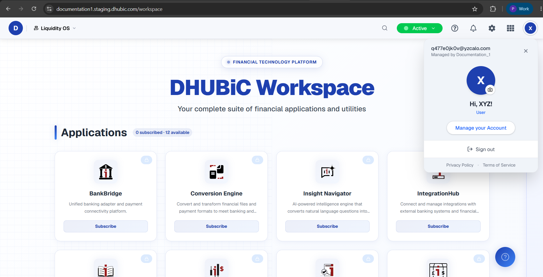 Explore Dashboard & Account Verification screenshot